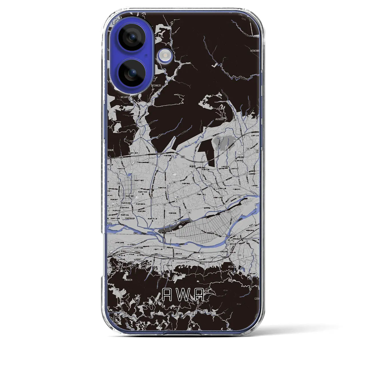 【阿波(徳島県)】地図柄iPhoneケース(クリアタイプ)