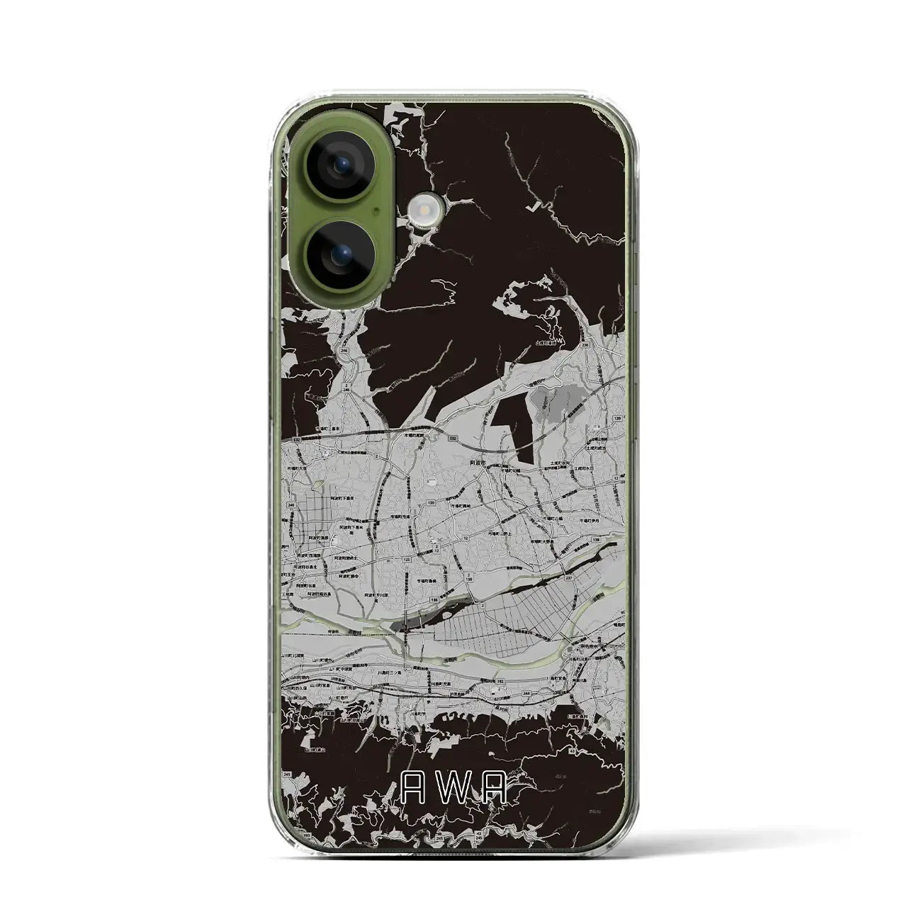 【阿波(徳島県)】地図柄iPhoneケース(クリアタイプ)