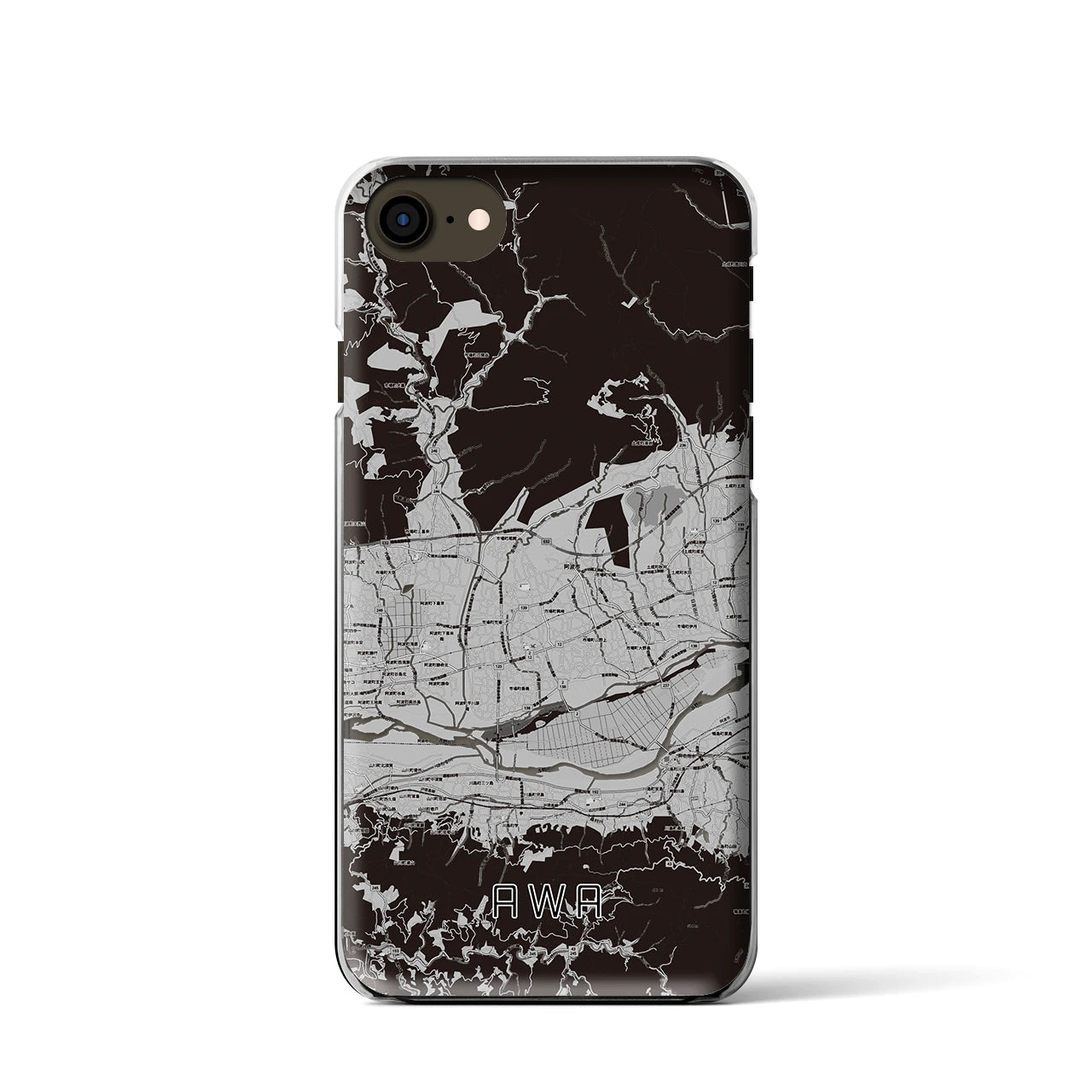 【阿波(徳島県)】地図柄iPhoneケース(クリアタイプ)