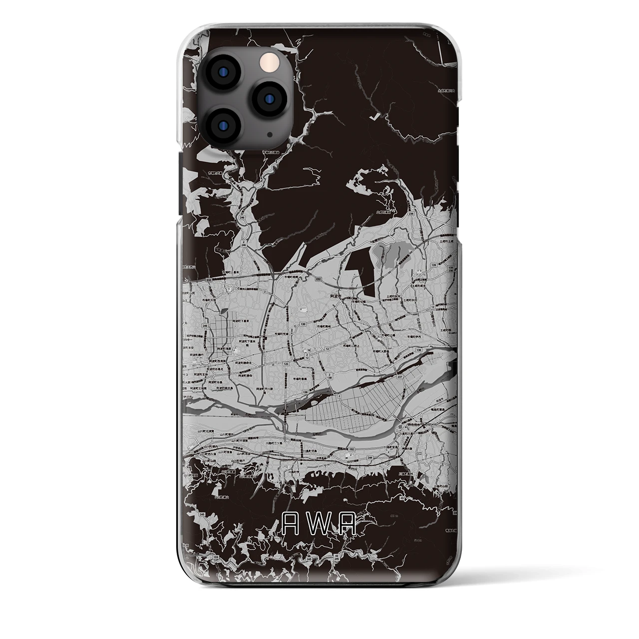 【阿波(徳島県)】地図柄iPhoneケース(クリアタイプ)