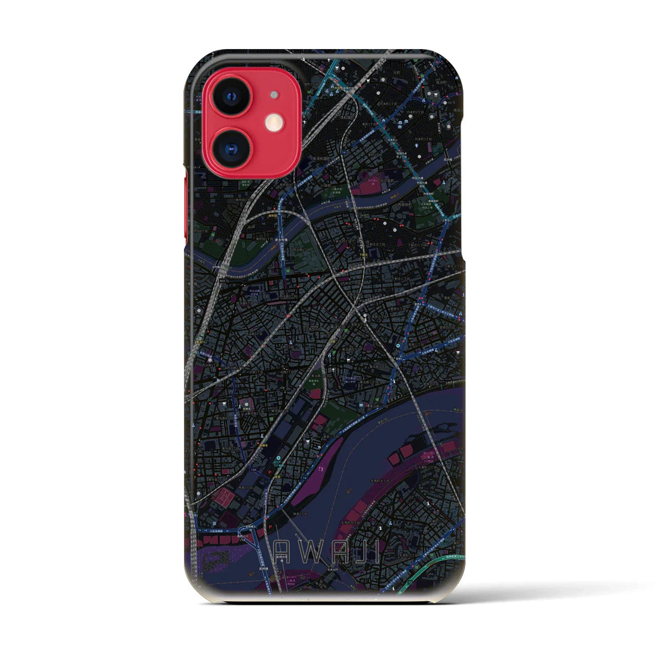 【淡路(大阪府)】地図柄iPhoneケース(バックカバータイプ)