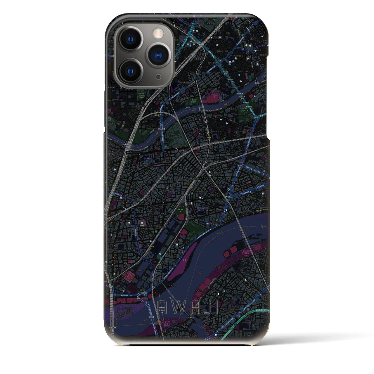 【淡路(大阪府)】地図柄iPhoneケース(バックカバータイプ)