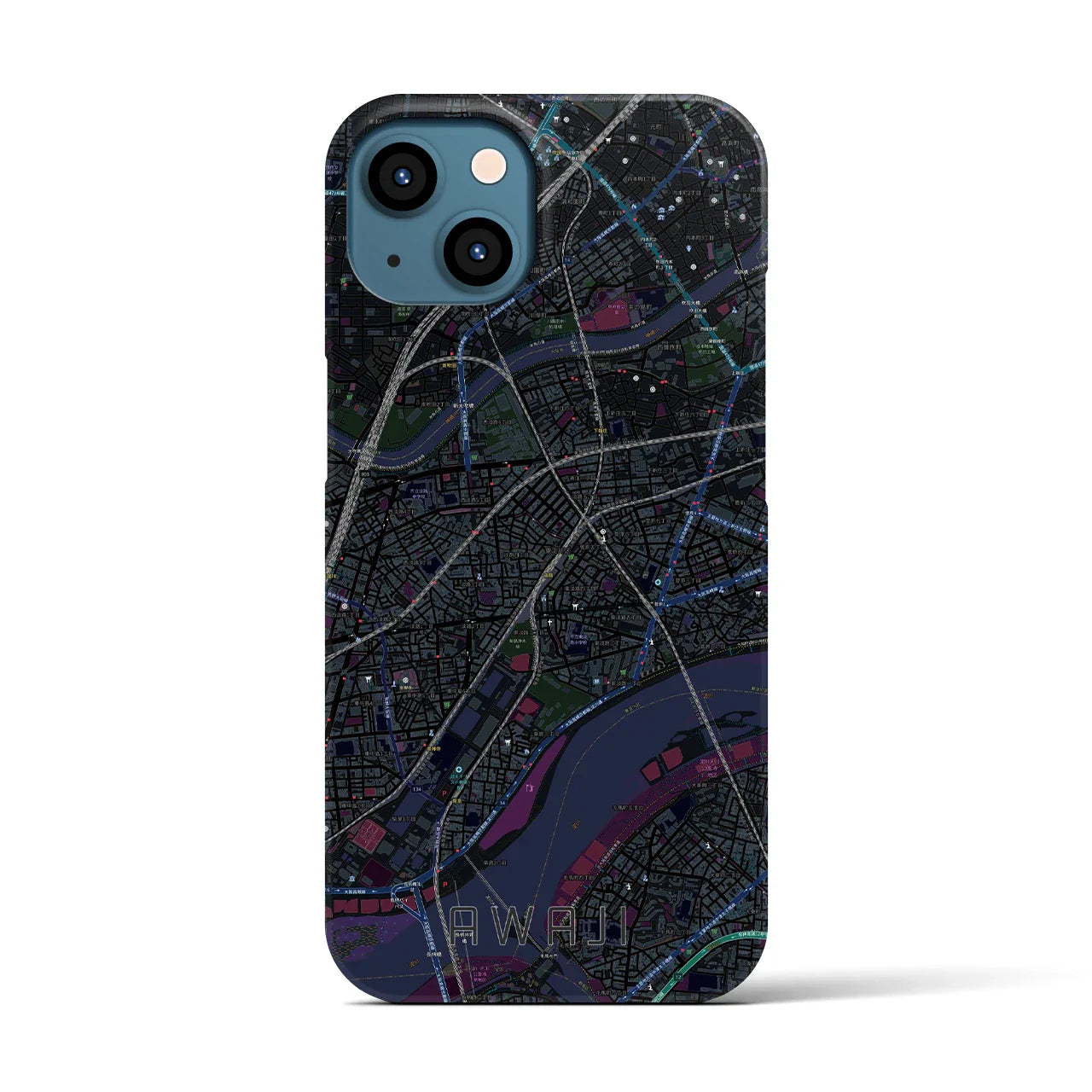 【淡路(大阪府)】地図柄iPhoneケース(バックカバータイプ)