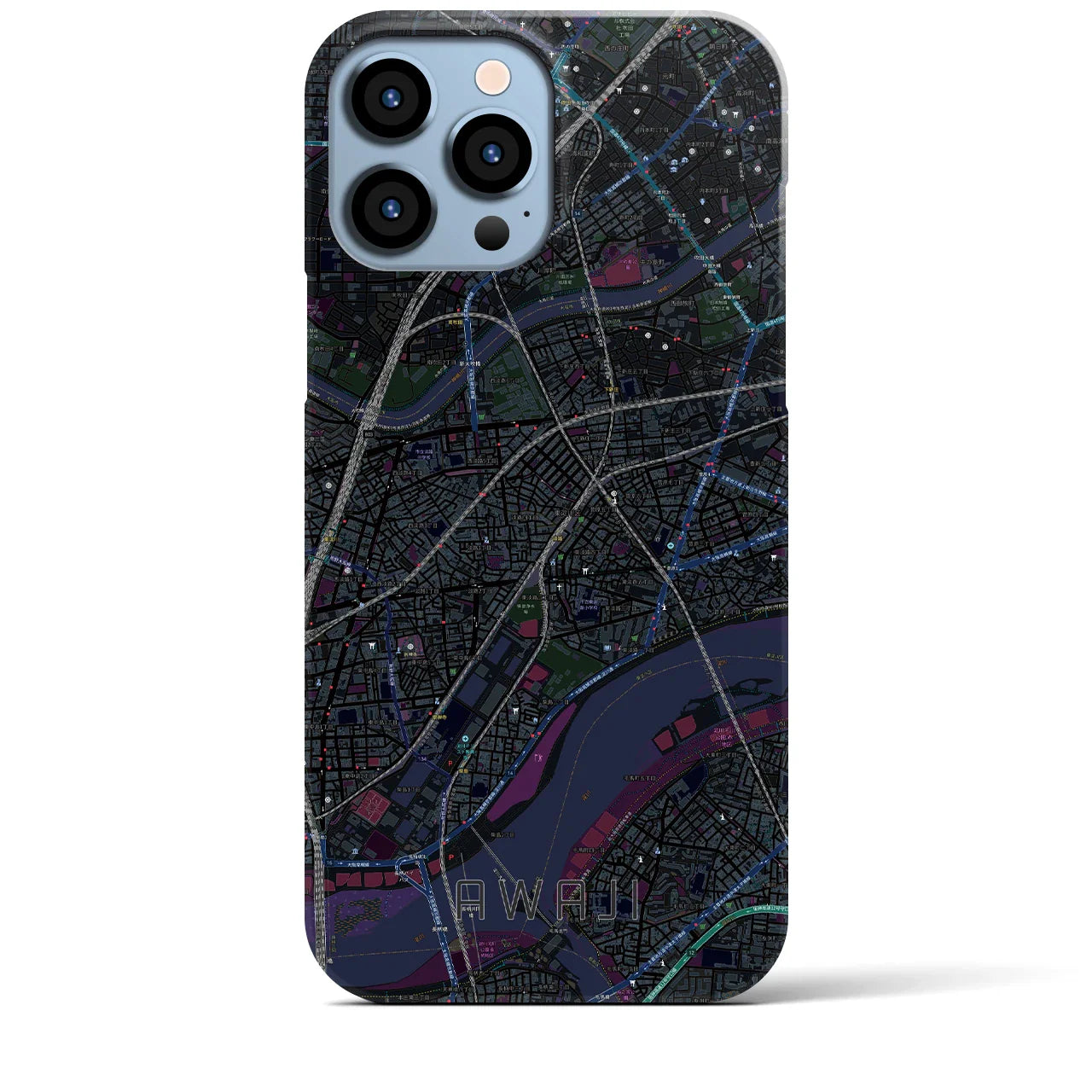 【淡路(大阪府)】地図柄iPhoneケース(バックカバータイプ)