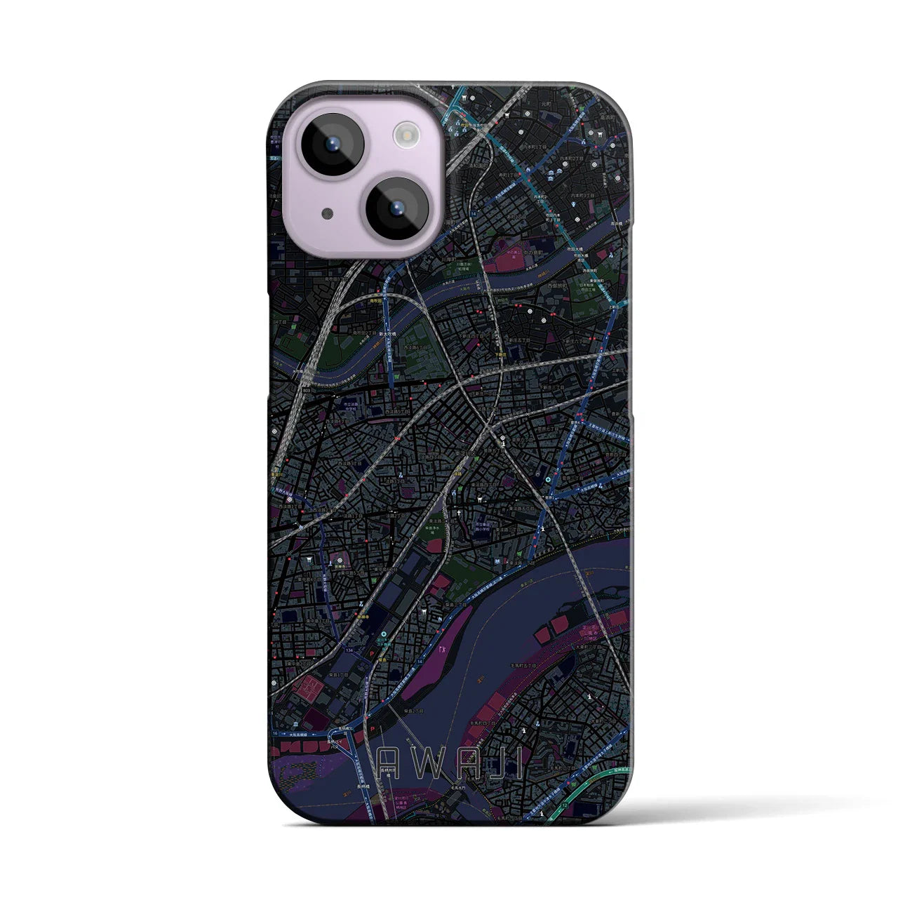 【淡路(大阪府)】地図柄iPhoneケース(バックカバータイプ)