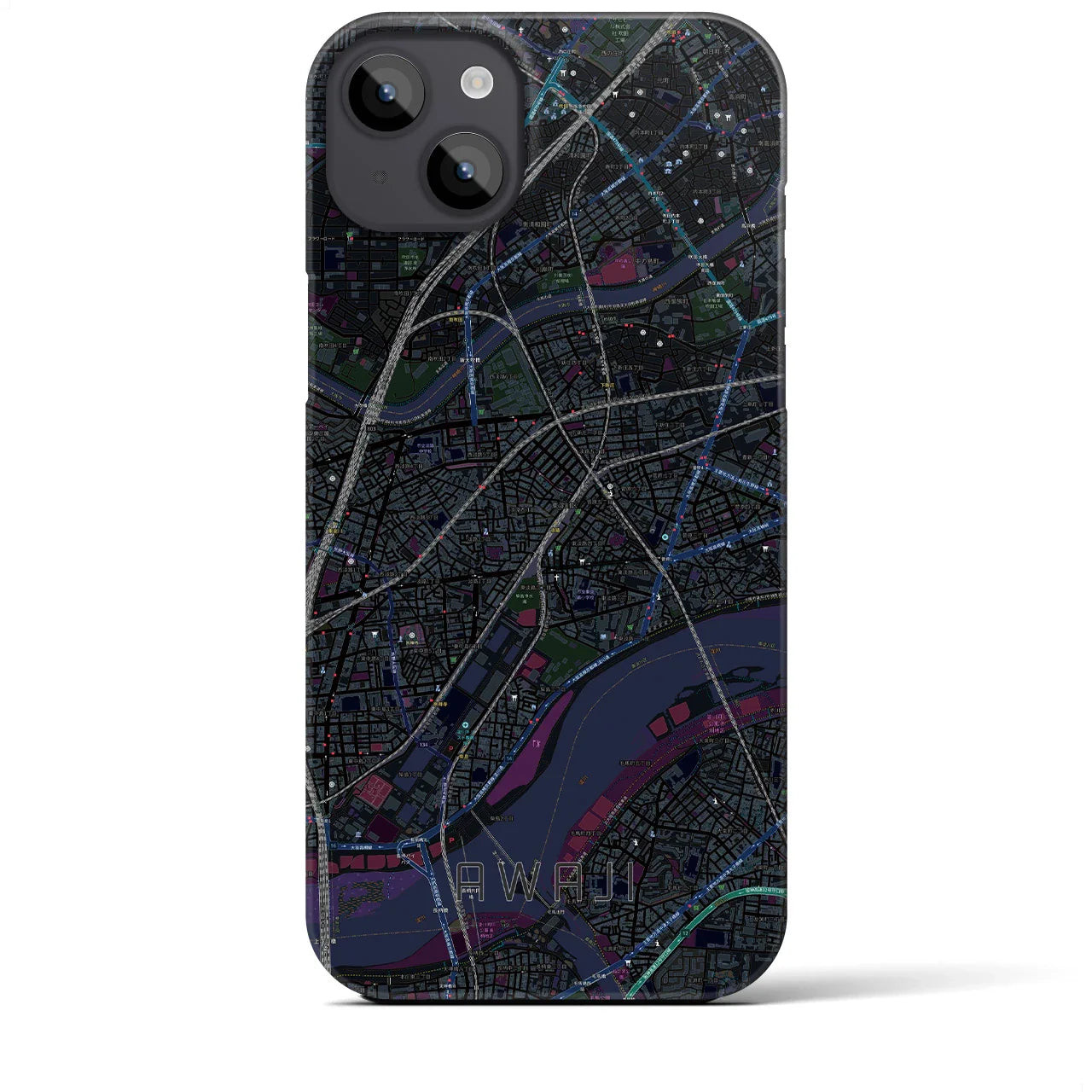 【淡路(大阪府)】地図柄iPhoneケース(バックカバータイプ)