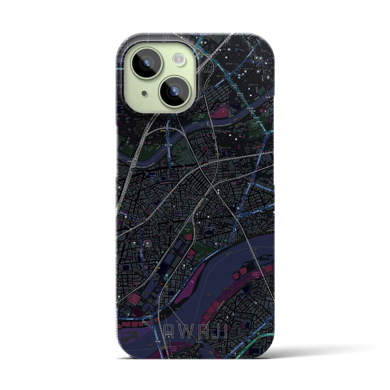 【淡路(大阪府)】地図柄iPhoneケース(バックカバータイプ)