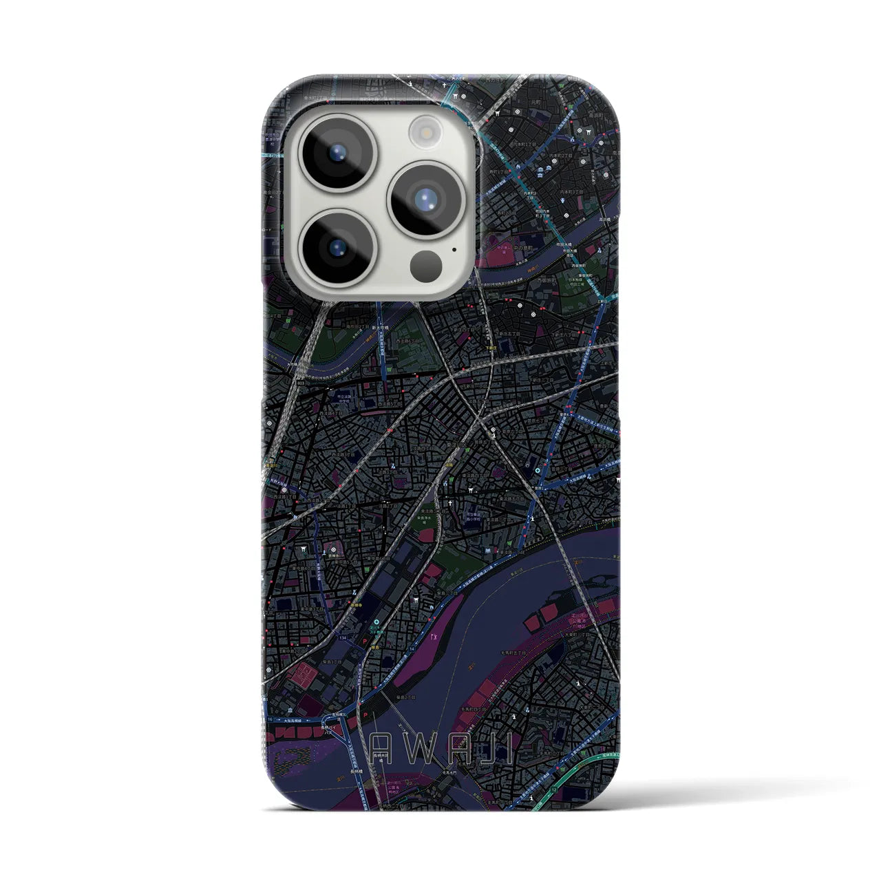 【淡路(大阪府)】地図柄iPhoneケース(バックカバータイプ)