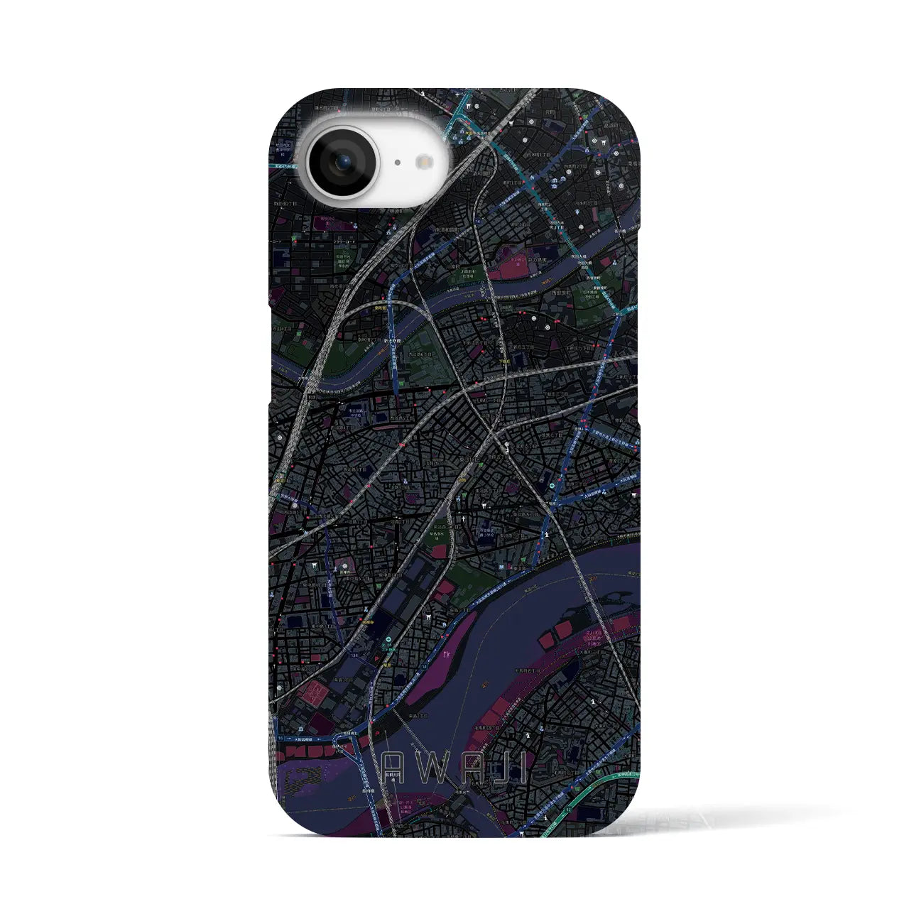 【淡路(大阪府)】地図柄iPhoneケース(バックカバータイプ)
