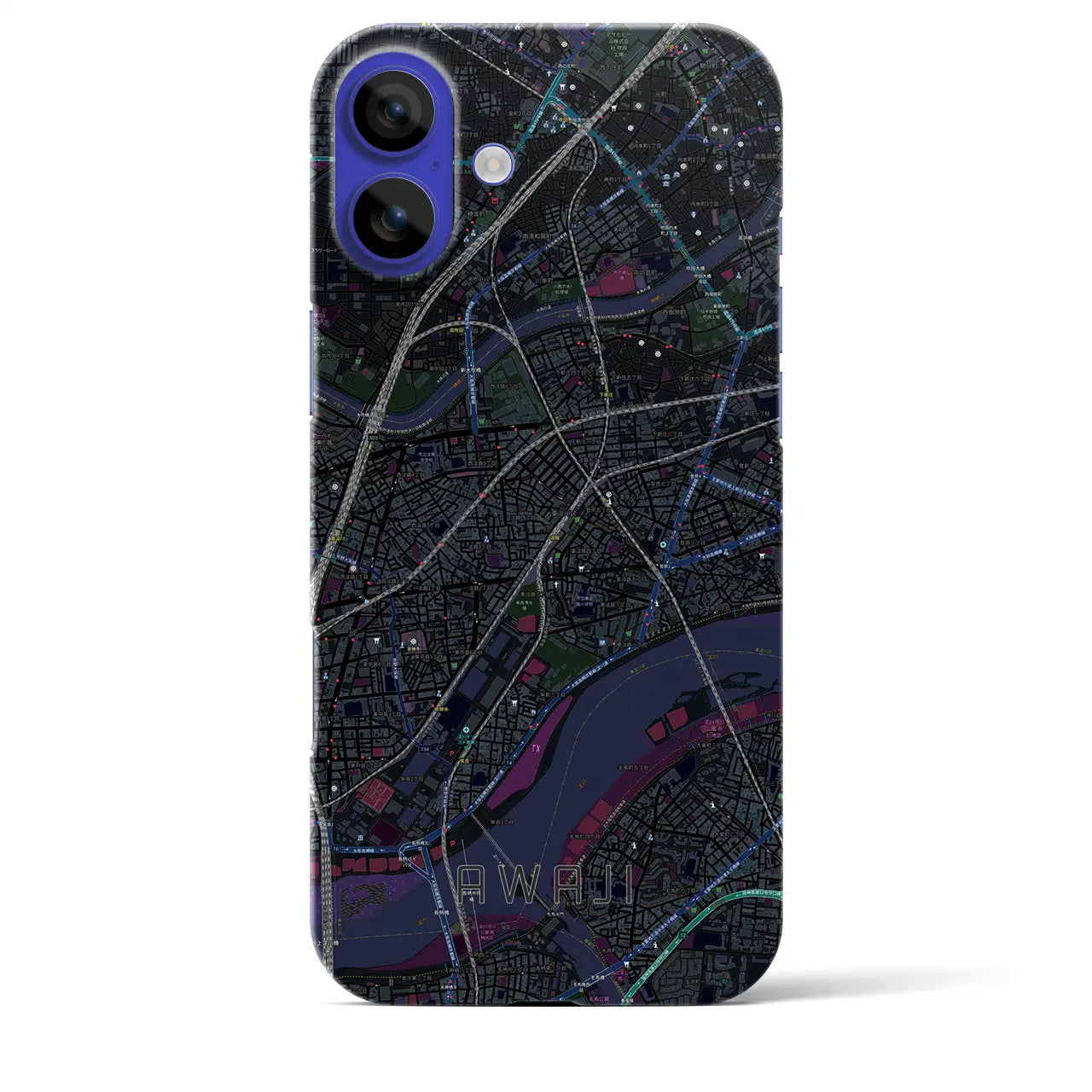 【淡路(大阪府)】地図柄iPhoneケース(バックカバータイプ)