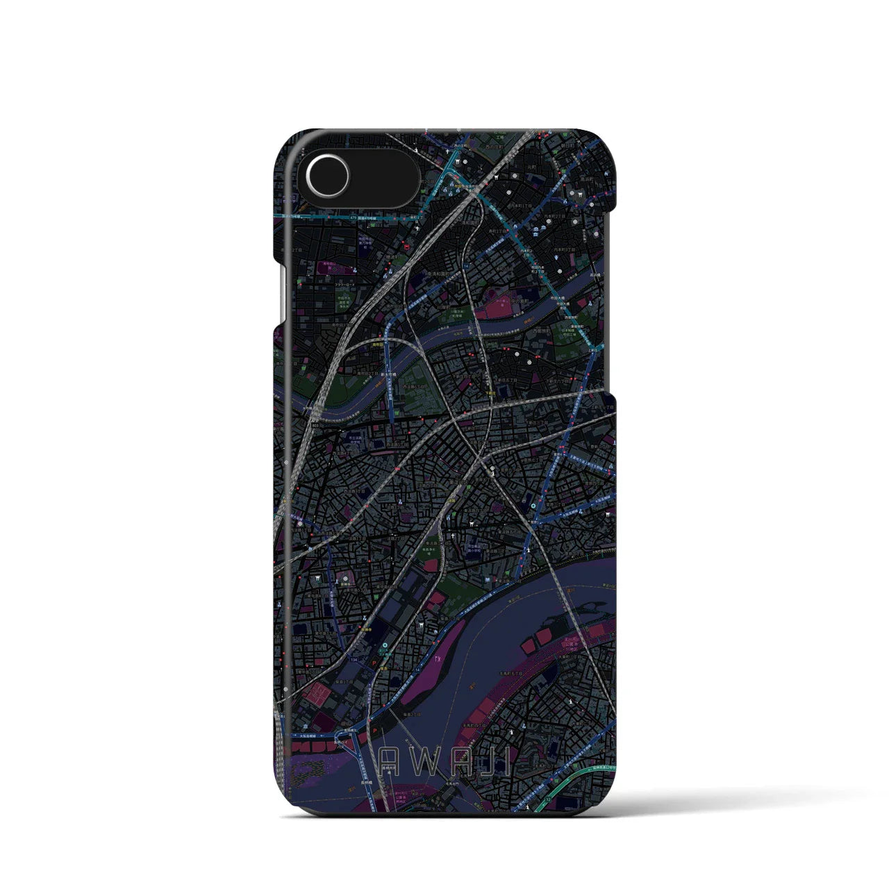 【淡路(大阪府)】地図柄iPhoneケース(バックカバータイプ)