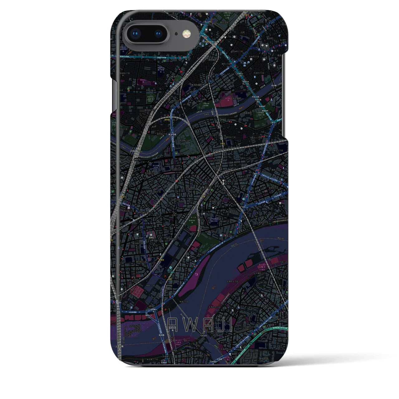 【淡路(大阪府)】地図柄iPhoneケース(バックカバータイプ)