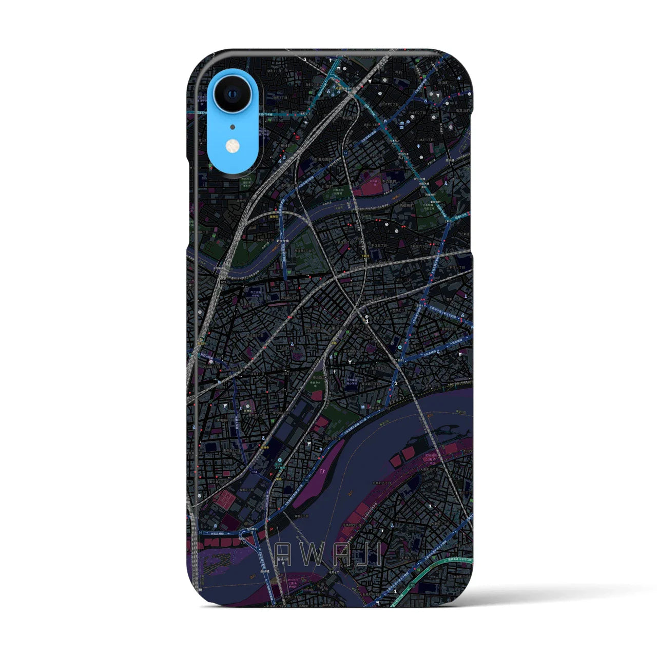 【淡路(大阪府)】地図柄iPhoneケース(バックカバータイプ)