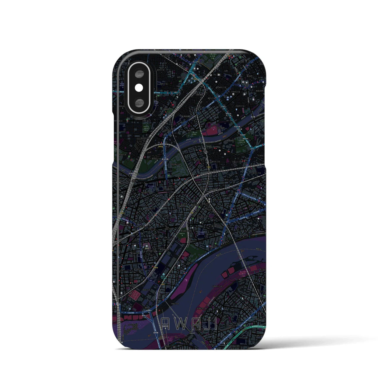 【淡路(大阪府)】地図柄iPhoneケース(バックカバータイプ)