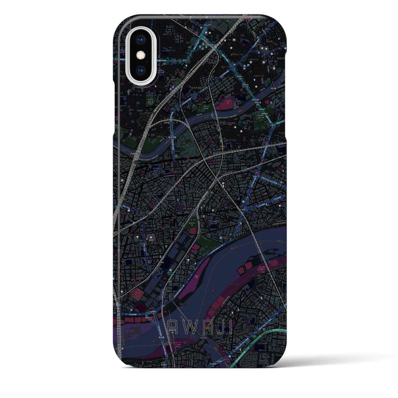 【淡路(大阪府)】地図柄iPhoneケース(バックカバータイプ)