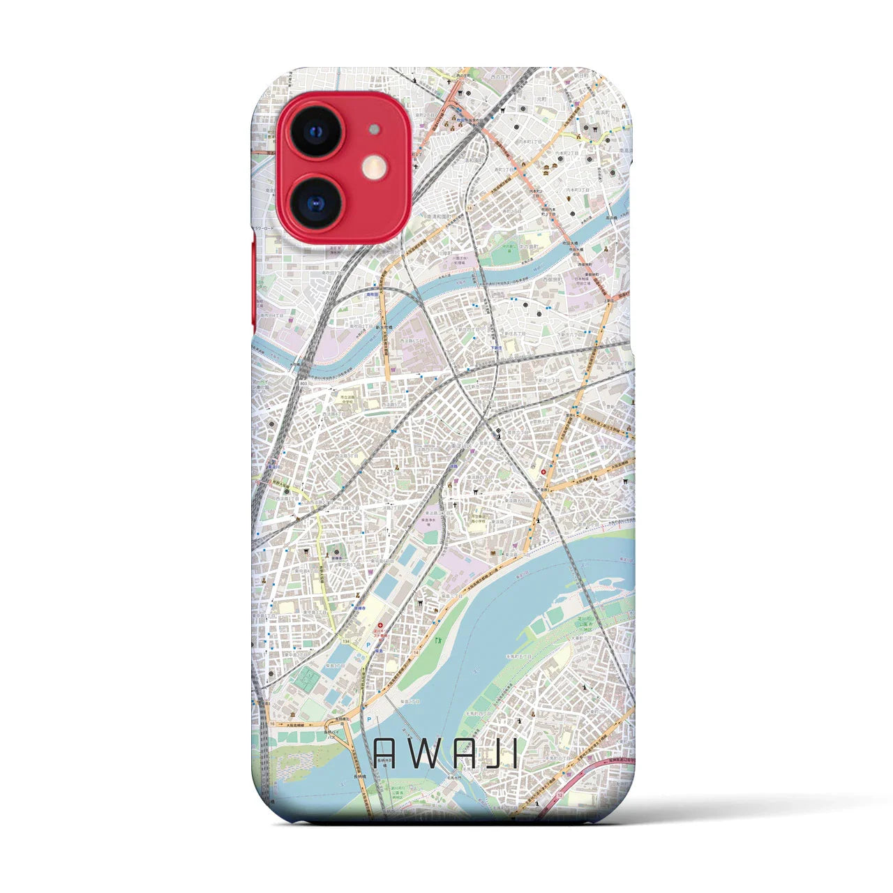 【淡路(大阪府)】地図柄iPhoneケース(バックカバータイプ)