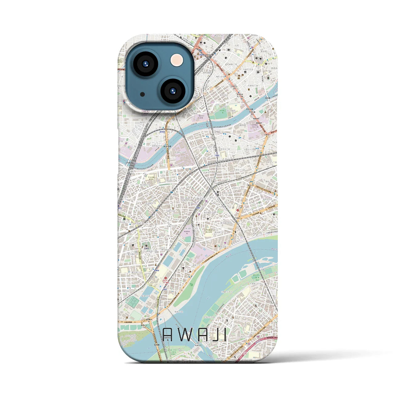 【淡路(大阪府)】地図柄iPhoneケース(バックカバータイプ)