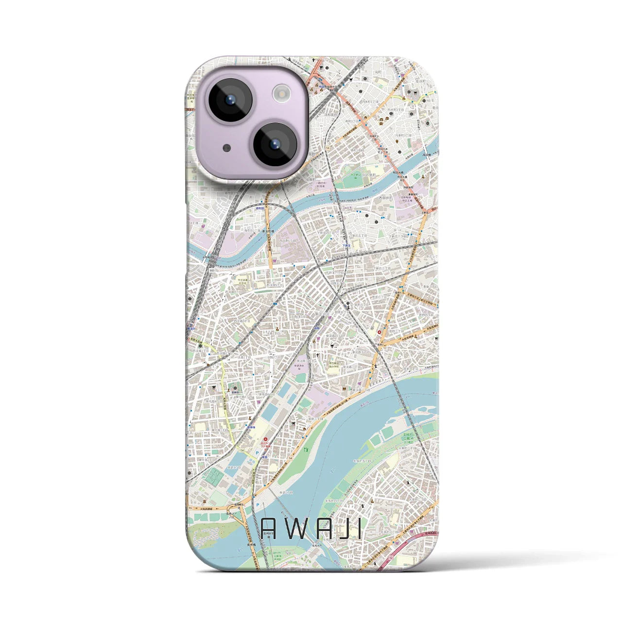 【淡路(大阪府)】地図柄iPhoneケース(バックカバータイプ)