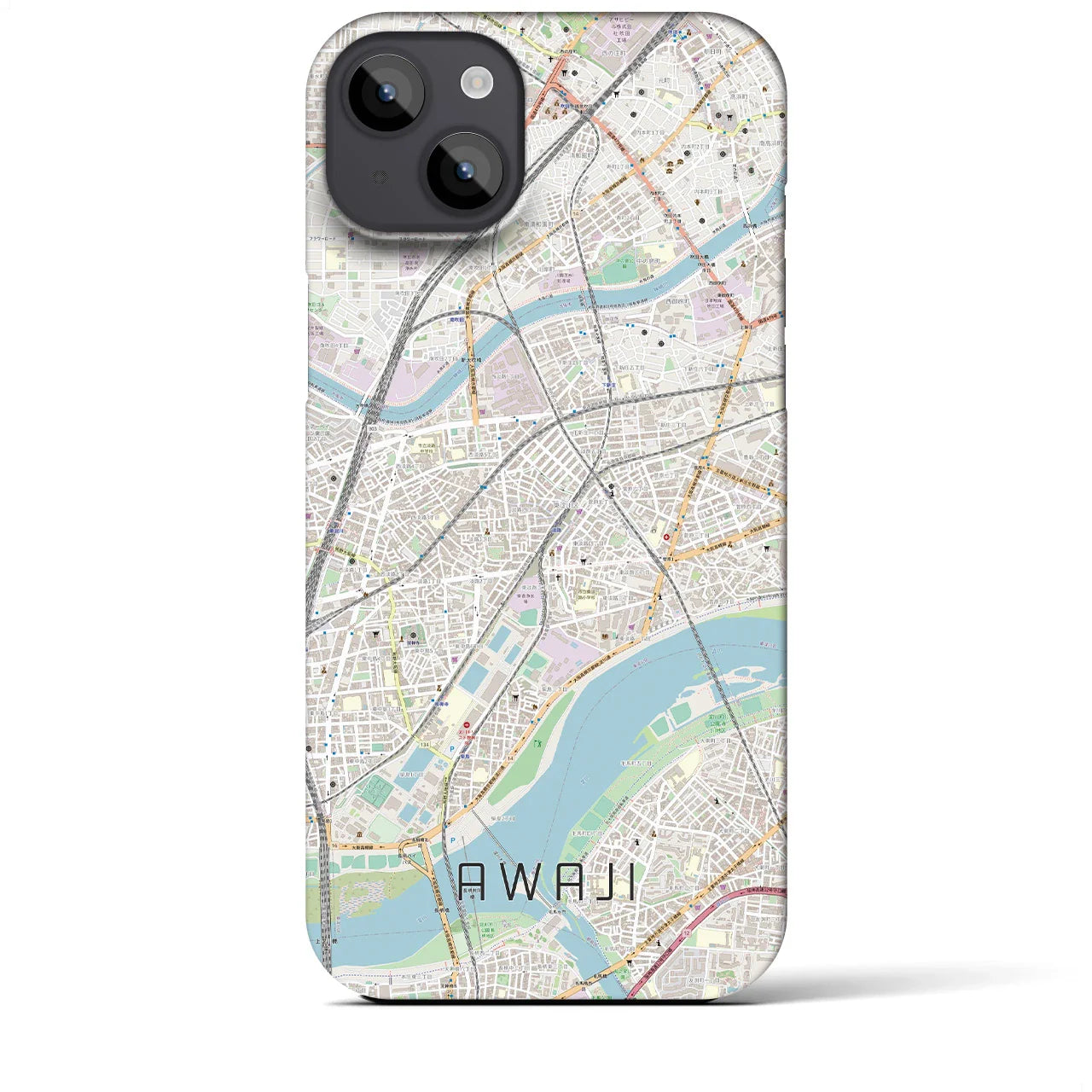 【淡路(大阪府)】地図柄iPhoneケース(バックカバータイプ)