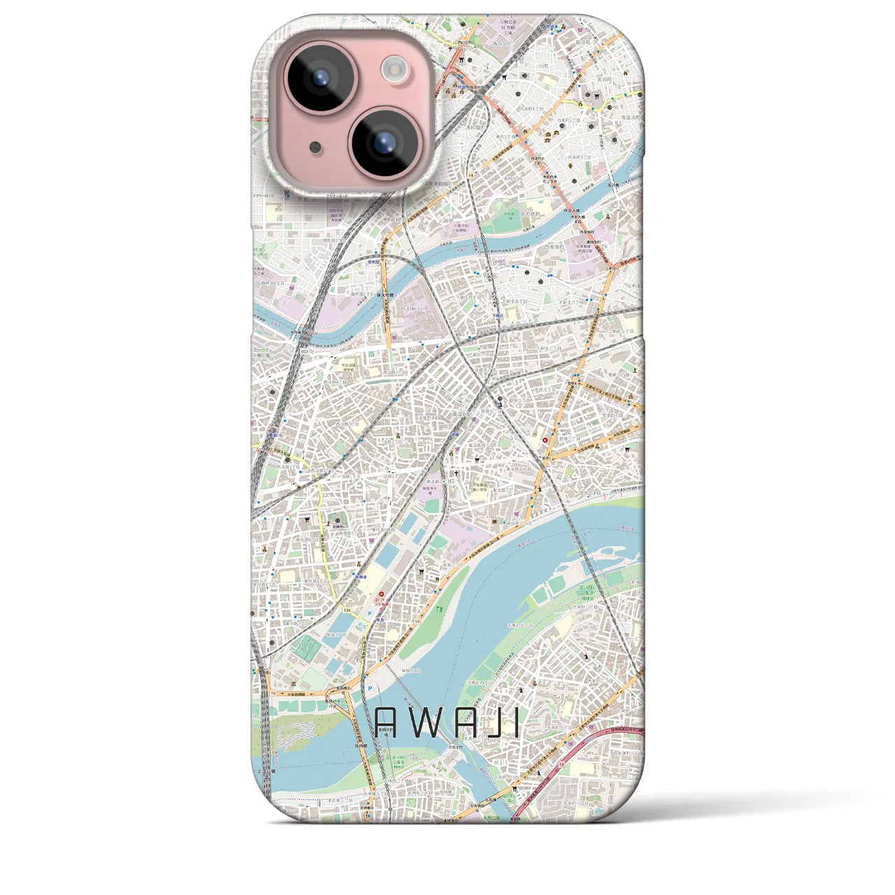 【淡路(大阪府)】地図柄iPhoneケース(バックカバータイプ)