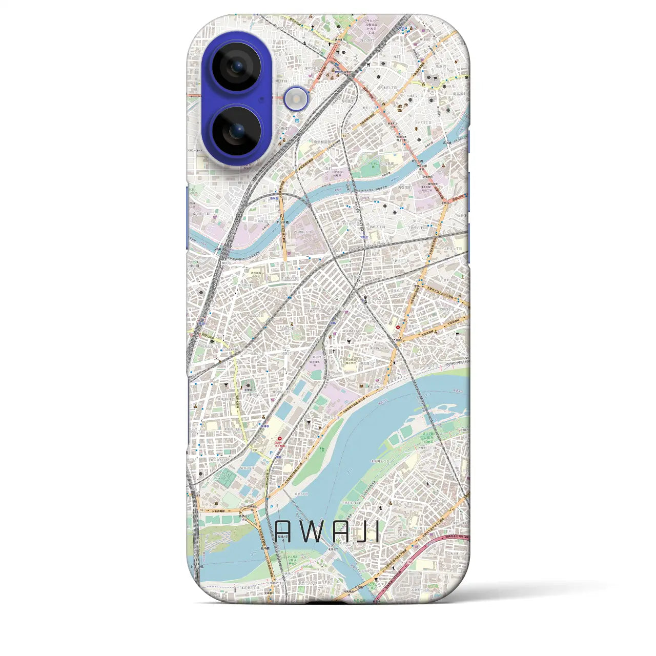【淡路(大阪府)】地図柄iPhoneケース(バックカバータイプ)ブラック・iPhone 16 Pro Max 用