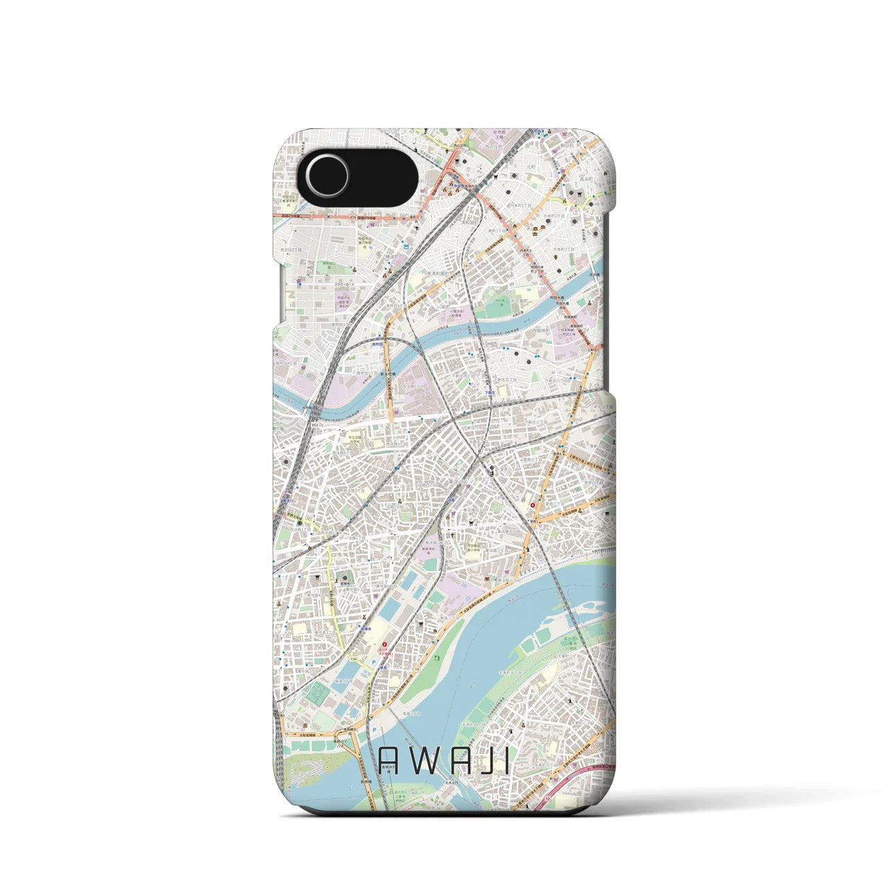 【淡路(大阪府)】地図柄iPhoneケース(バックカバータイプ)