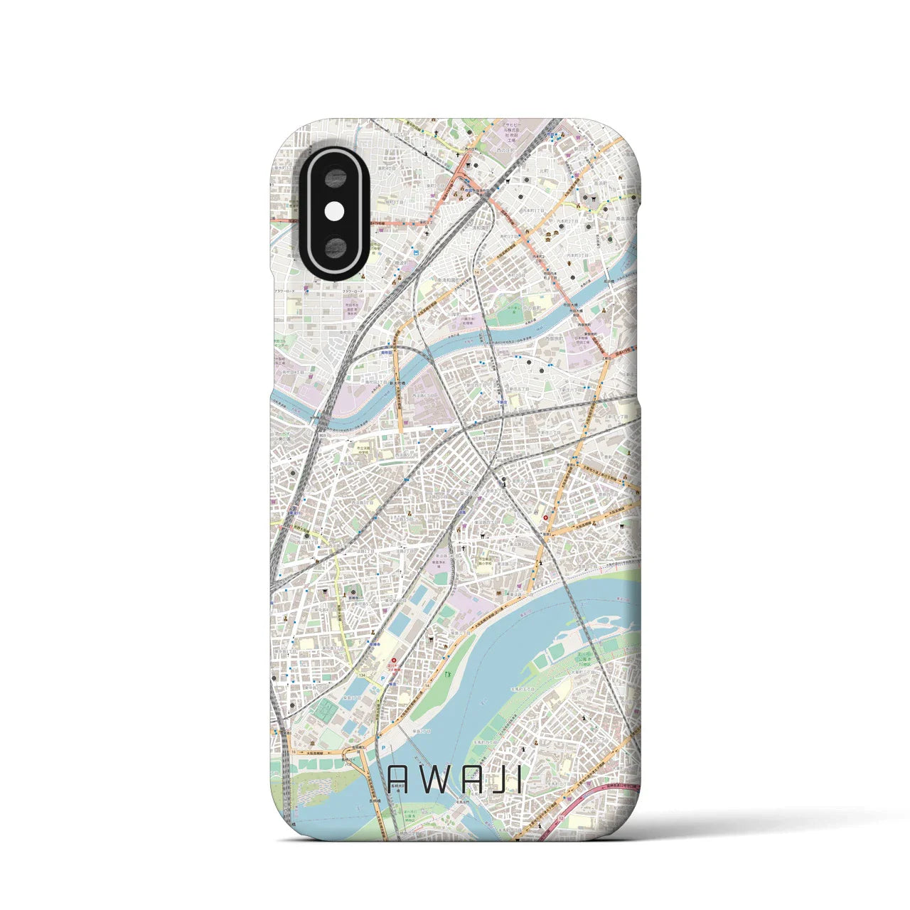 【淡路(大阪府)】地図柄iPhoneケース(バックカバータイプ)
