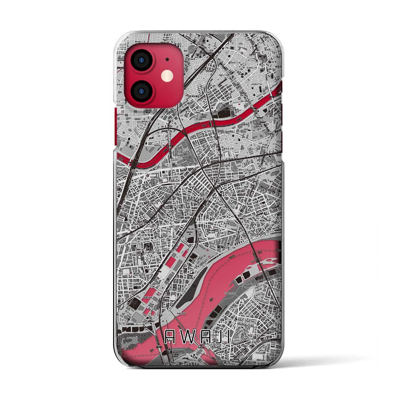 【淡路(大阪府)】地図柄iPhoneケース(クリアタイプ)