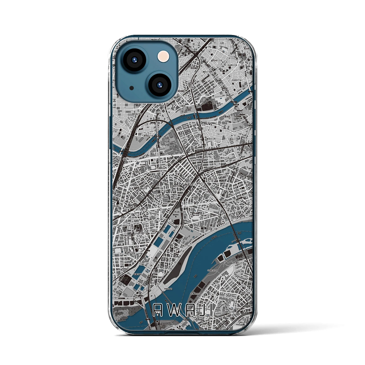【淡路(大阪府)】地図柄iPhoneケース(クリアタイプ)