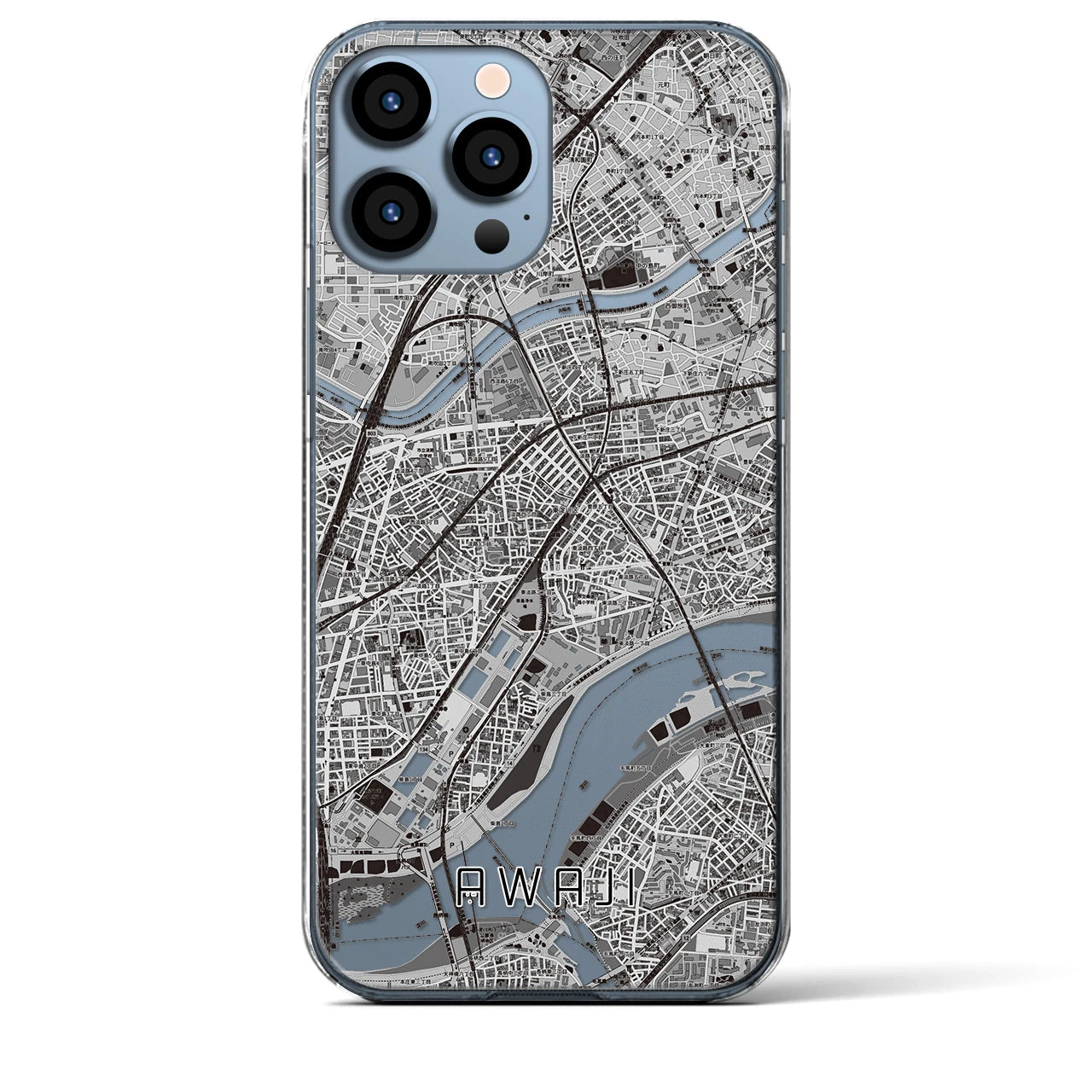 【淡路(大阪府)】地図柄iPhoneケース(クリアタイプ)