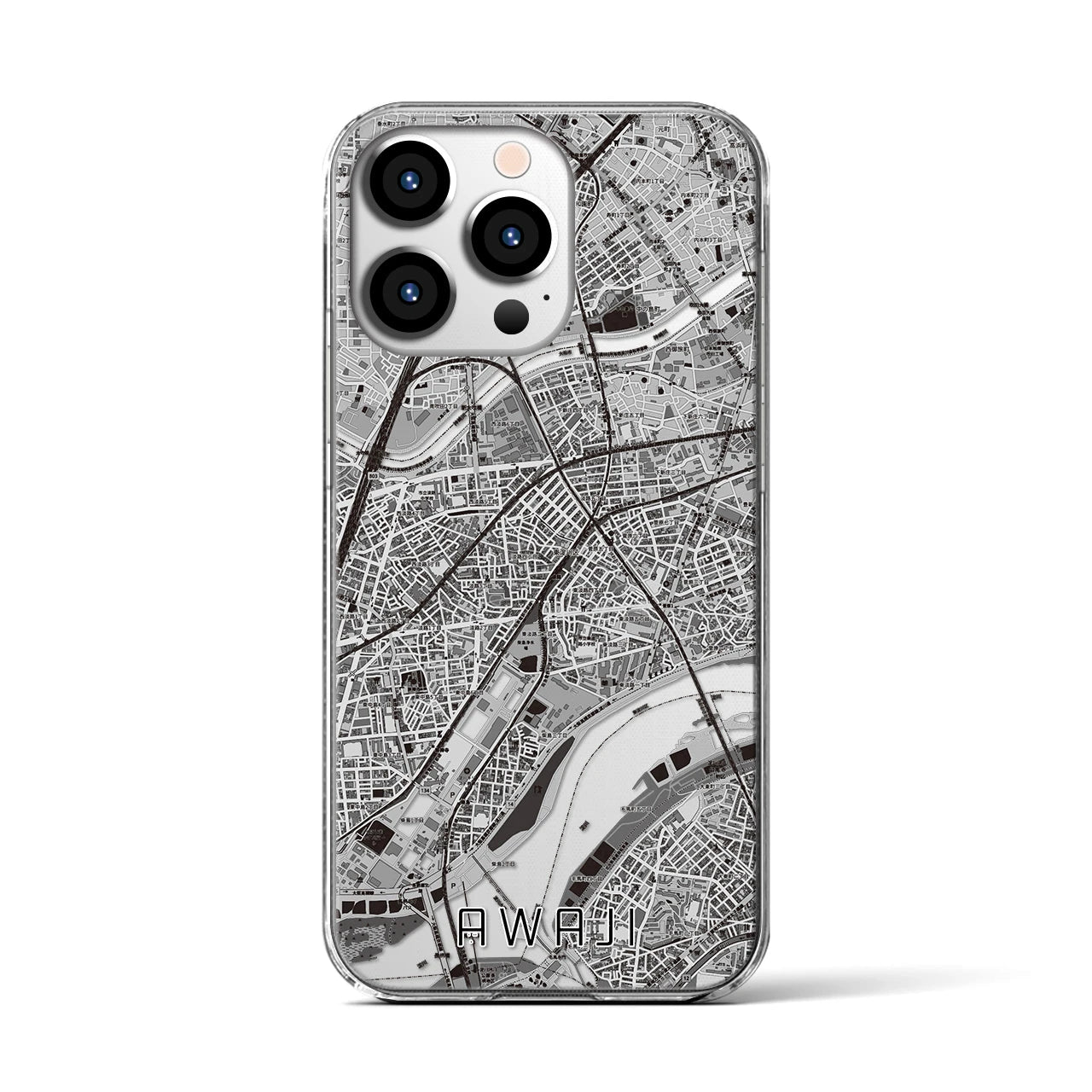 【淡路(大阪府)】地図柄iPhoneケース(クリアタイプ)