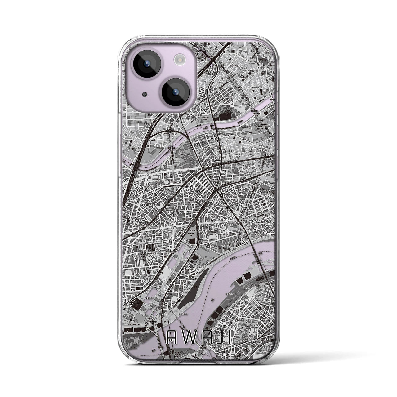 【淡路(大阪府)】地図柄iPhoneケース(クリアタイプ)