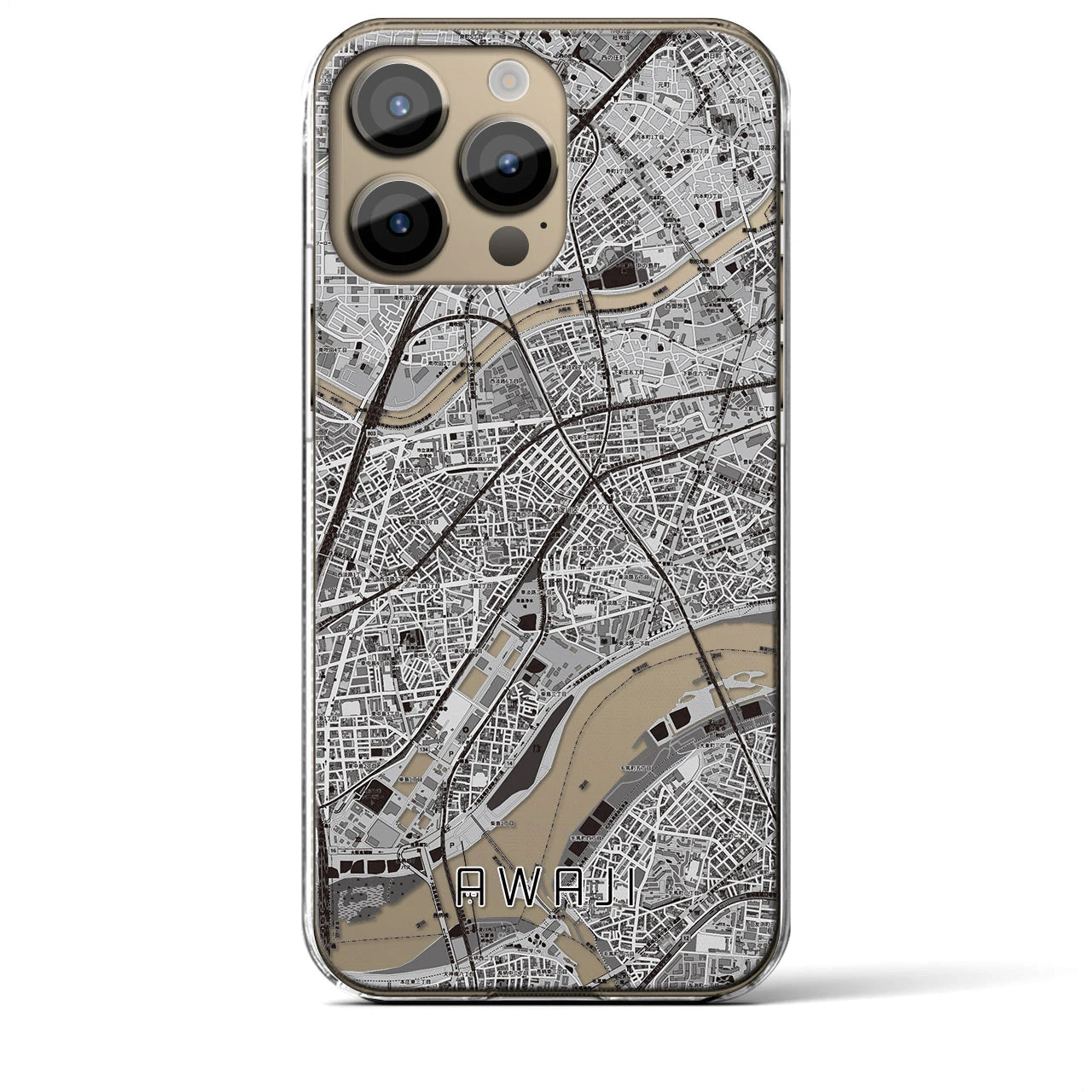 【淡路(大阪府)】地図柄iPhoneケース(クリアタイプ)