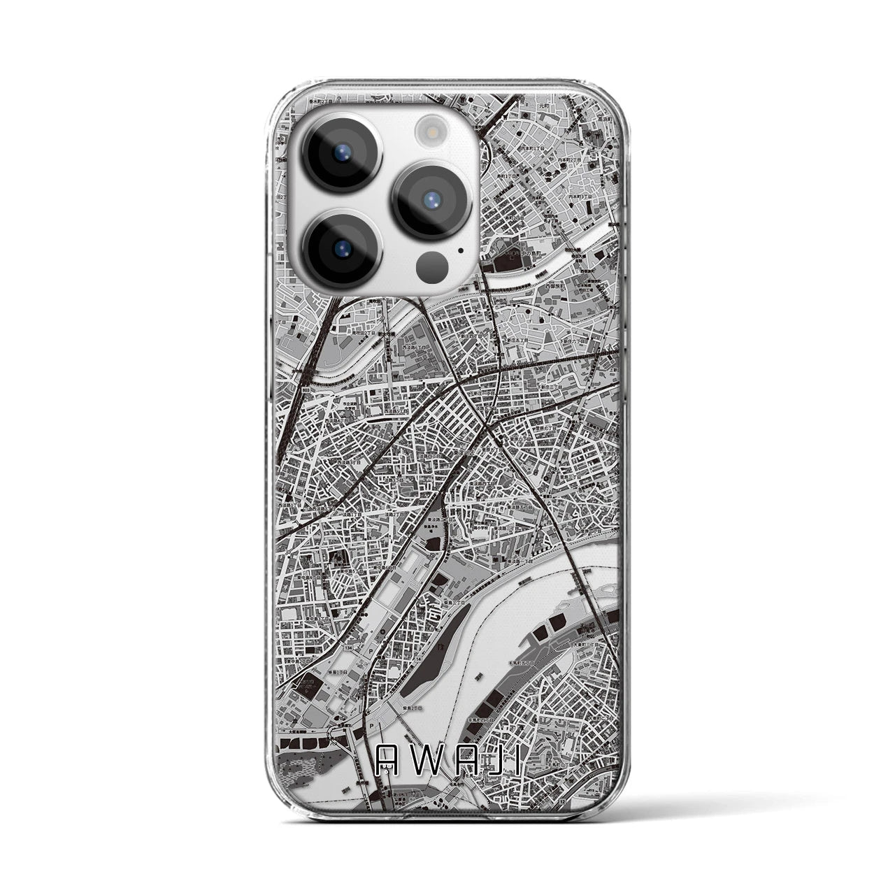 【淡路(大阪府)】地図柄iPhoneケース(クリアタイプ)