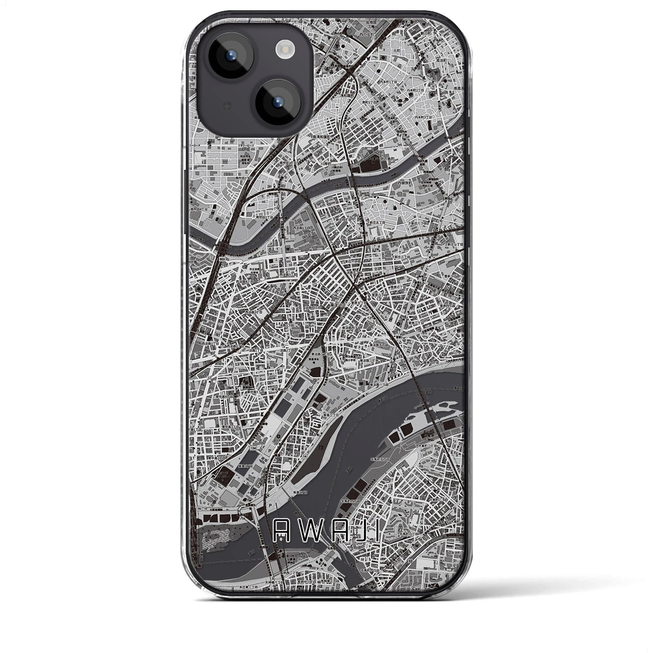 【淡路(大阪府)】地図柄iPhoneケース(クリアタイプ)