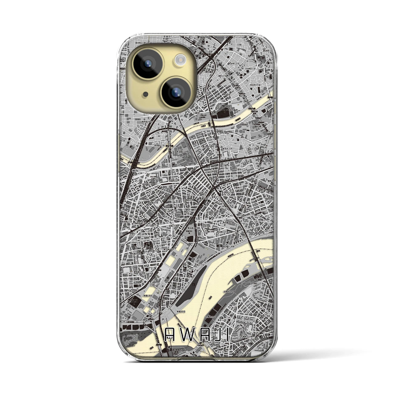 【淡路(大阪府)】地図柄iPhoneケース(クリアタイプ)