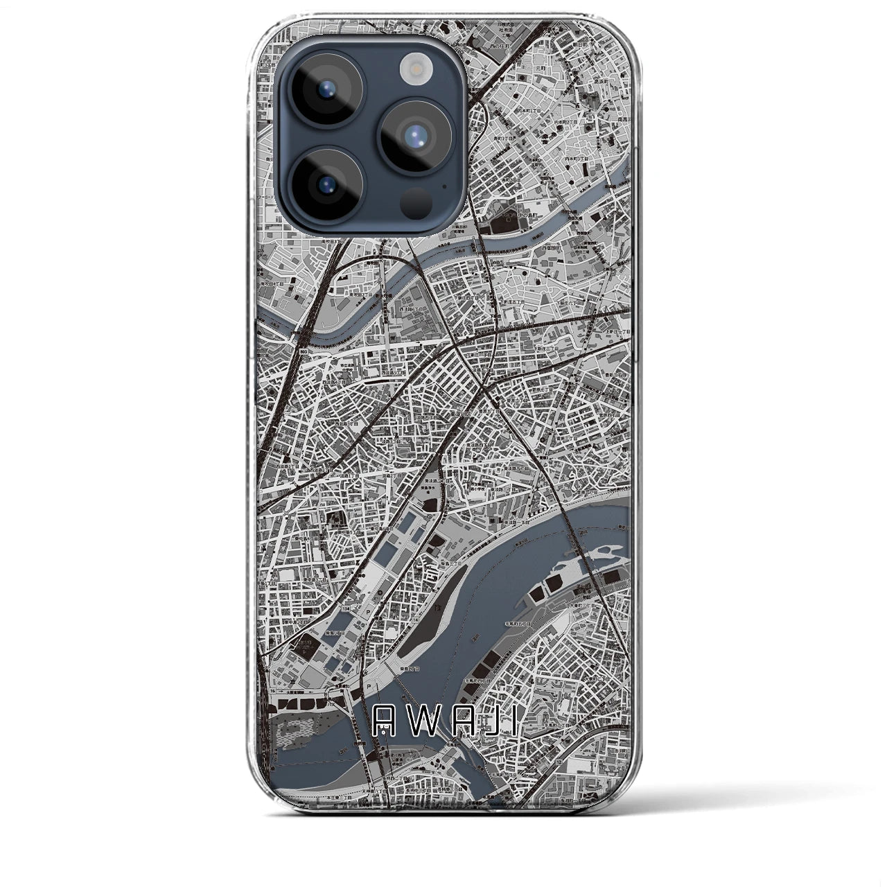 【淡路(大阪府)】地図柄iPhoneケース(クリアタイプ)