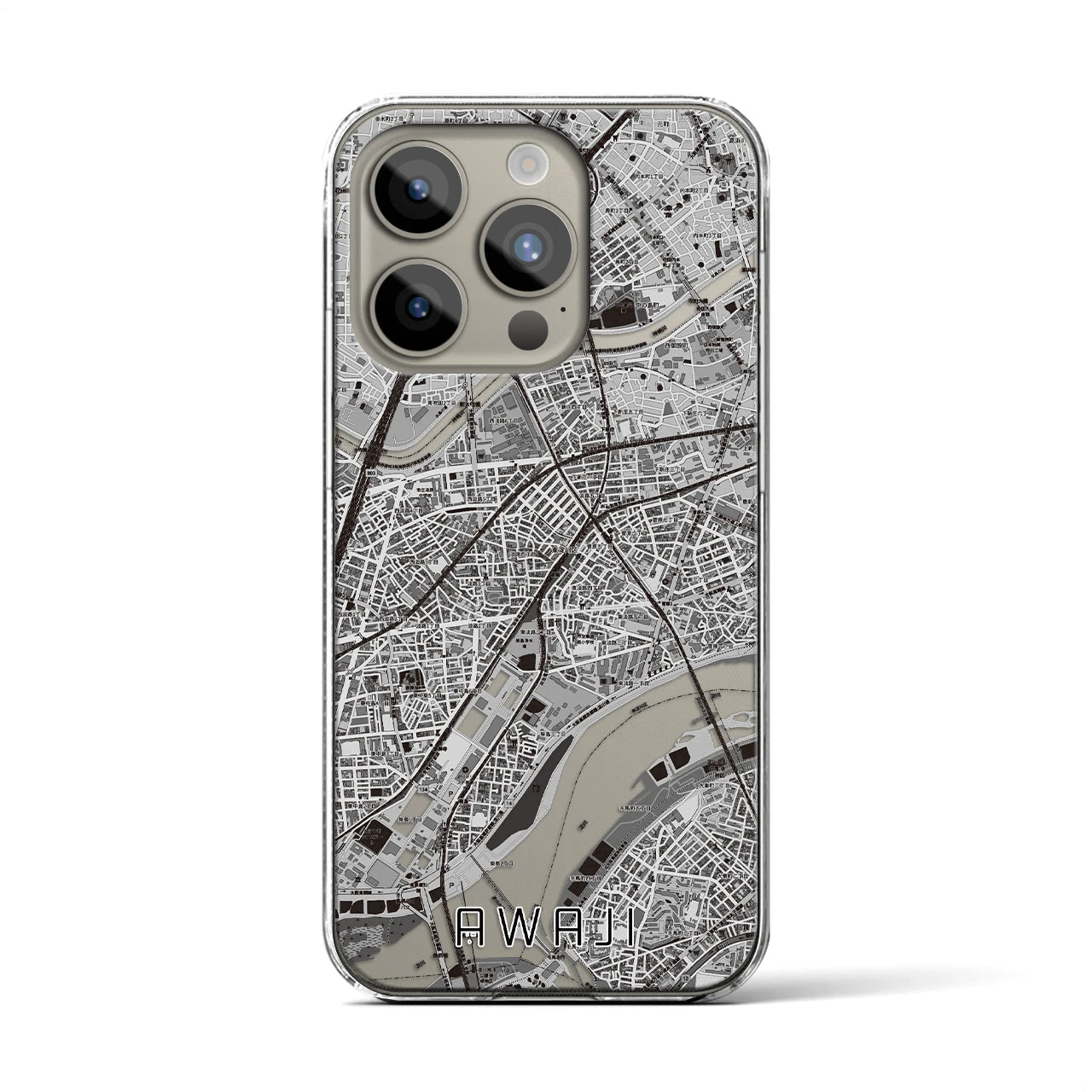 【淡路(大阪府)】地図柄iPhoneケース(クリアタイプ)
