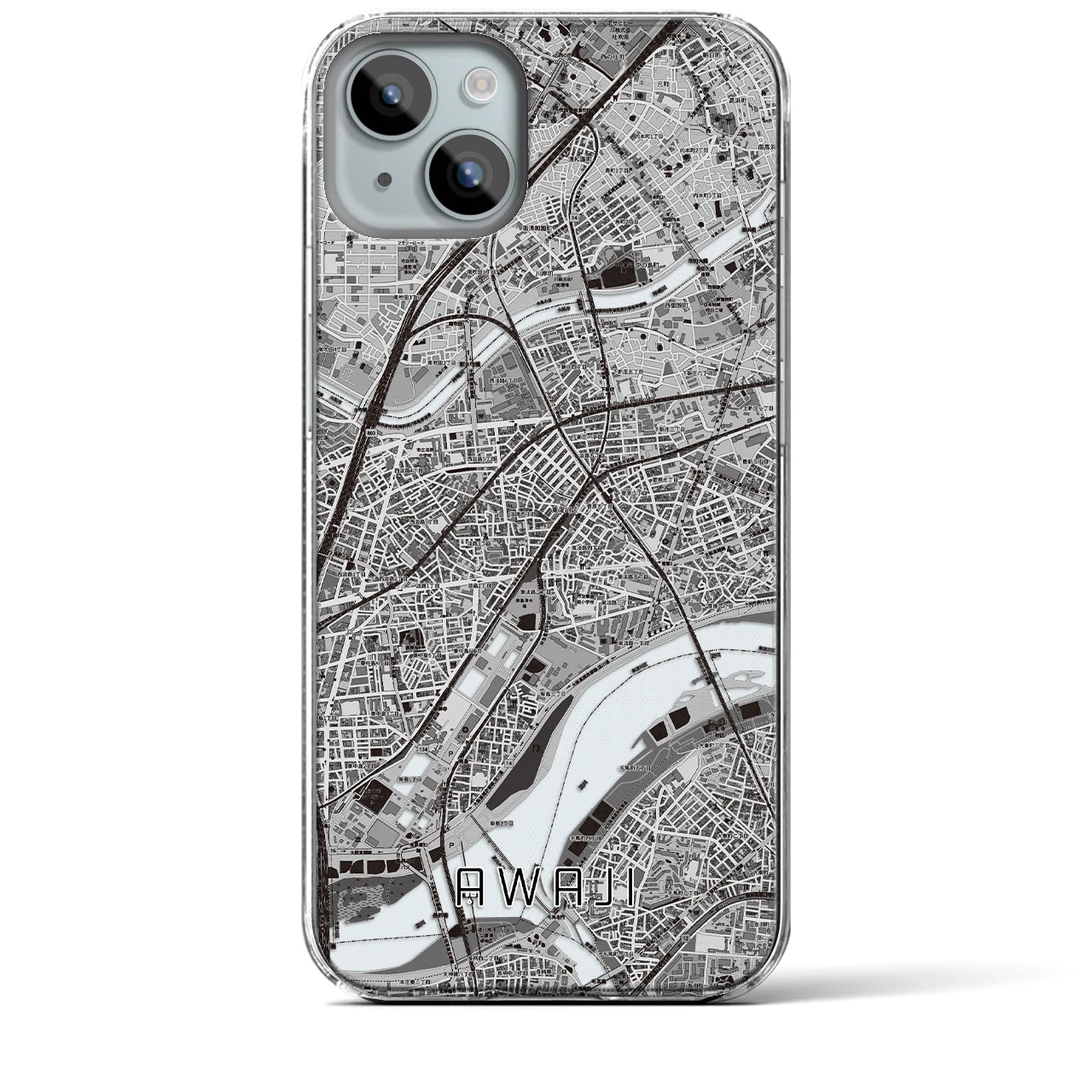 【淡路(大阪府)】地図柄iPhoneケース(クリアタイプ)