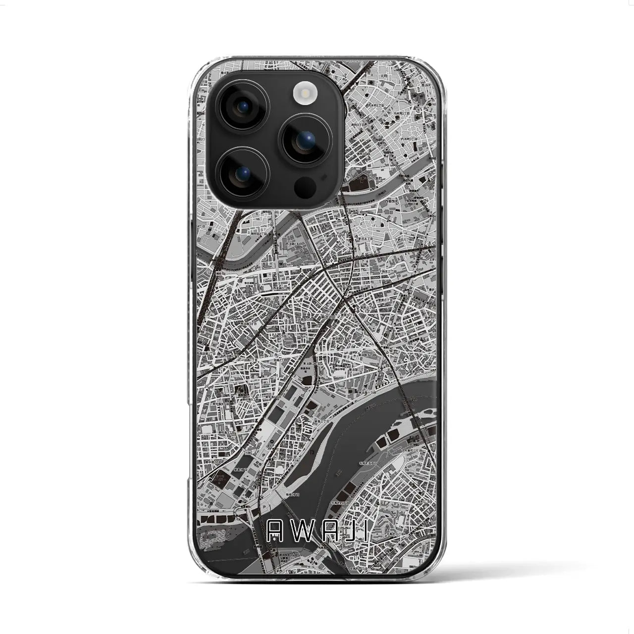 【淡路(大阪府)】地図柄iPhoneケース(クリアタイプ)