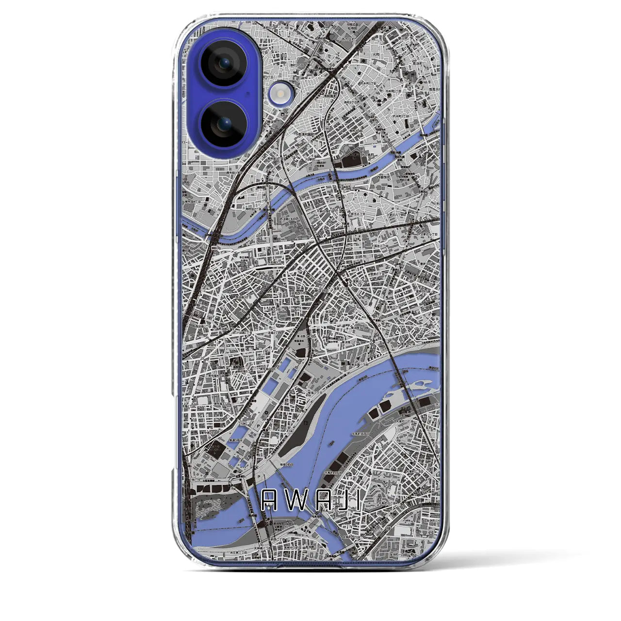 【淡路(大阪府)】地図柄iPhoneケース(クリアタイプ)