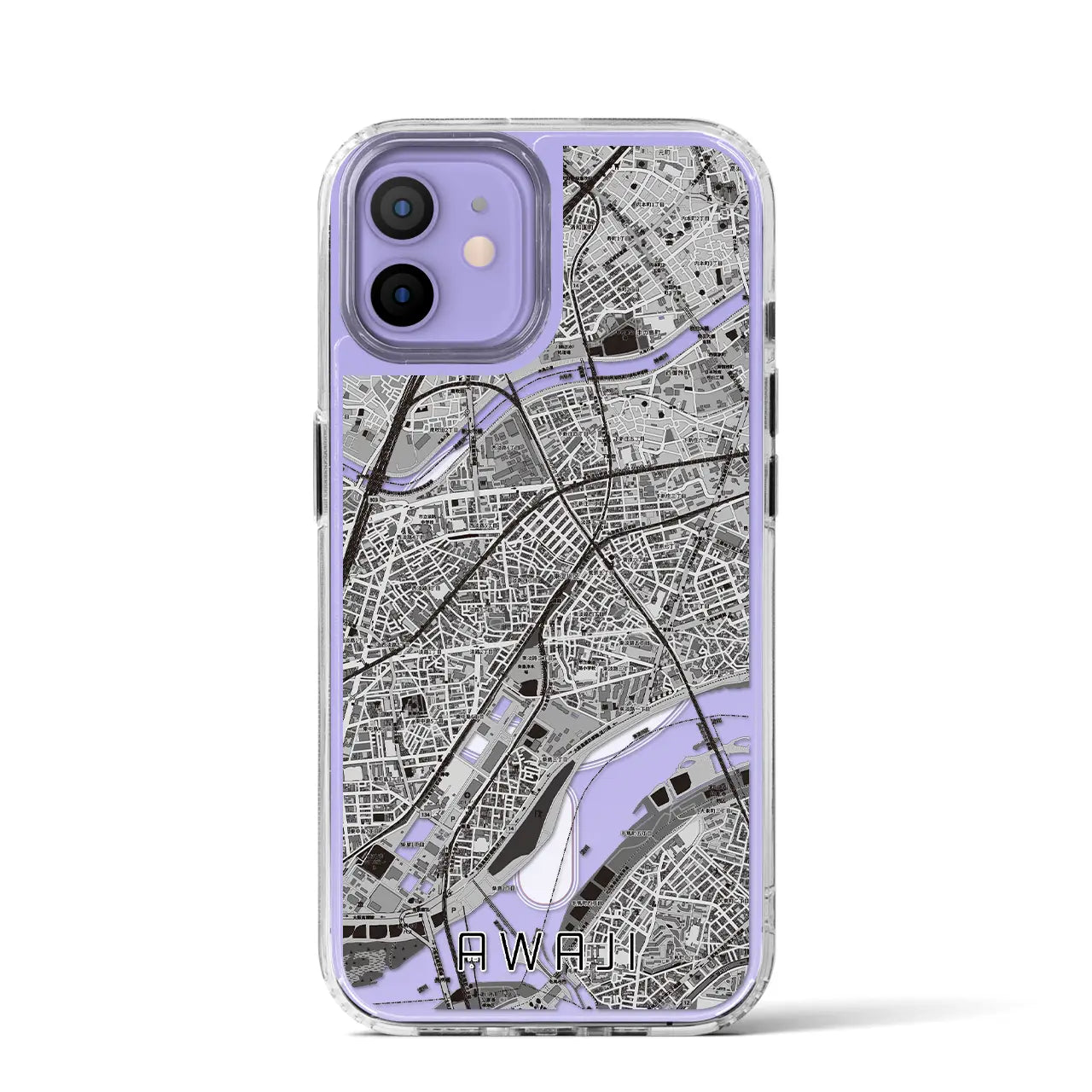 【淡路(大阪府)】地図柄iPhoneケース(MagSafeタイプ)