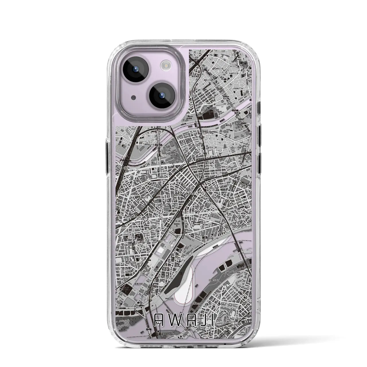 【淡路(大阪府)】地図柄iPhoneケース(MagSafeタイプ)