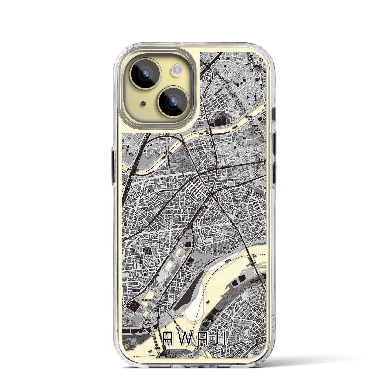 【淡路(大阪府)】地図柄iPhoneケース(MagSafeタイプ)