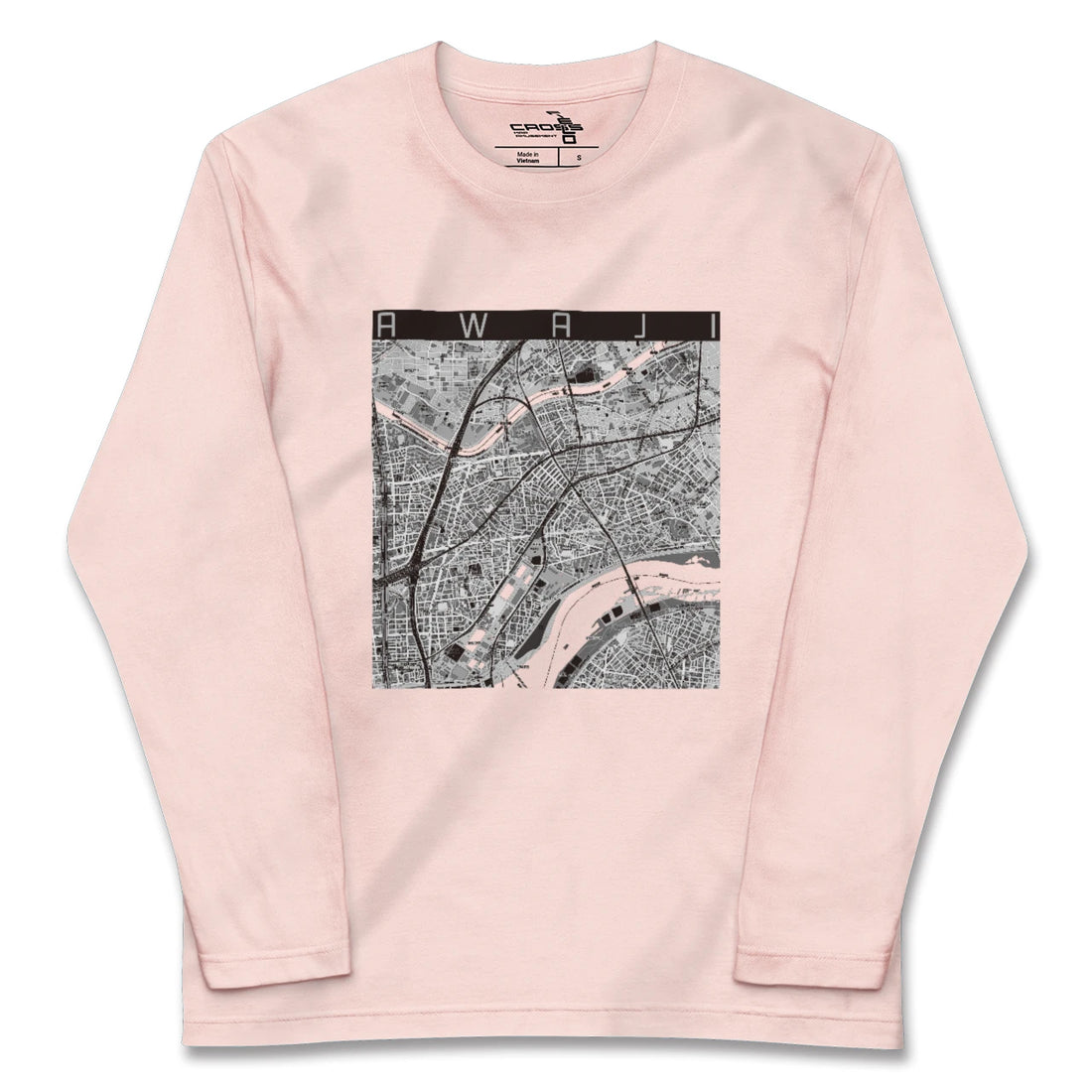 【淡路(大阪府)(大阪府)】地図柄ロングスリーブTシャツ