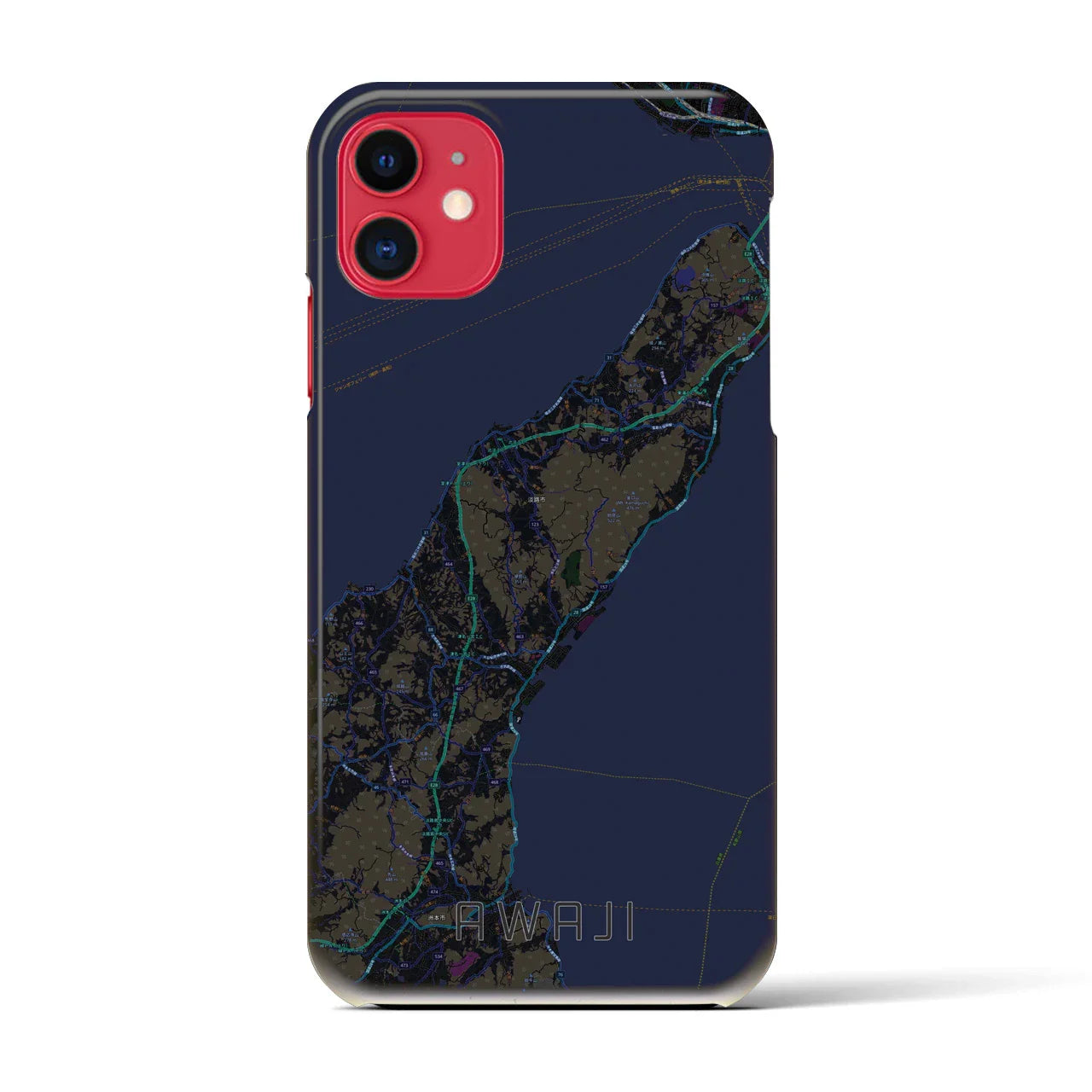 【淡路(兵庫県)】地図柄iPhoneケース(バックカバータイプ)