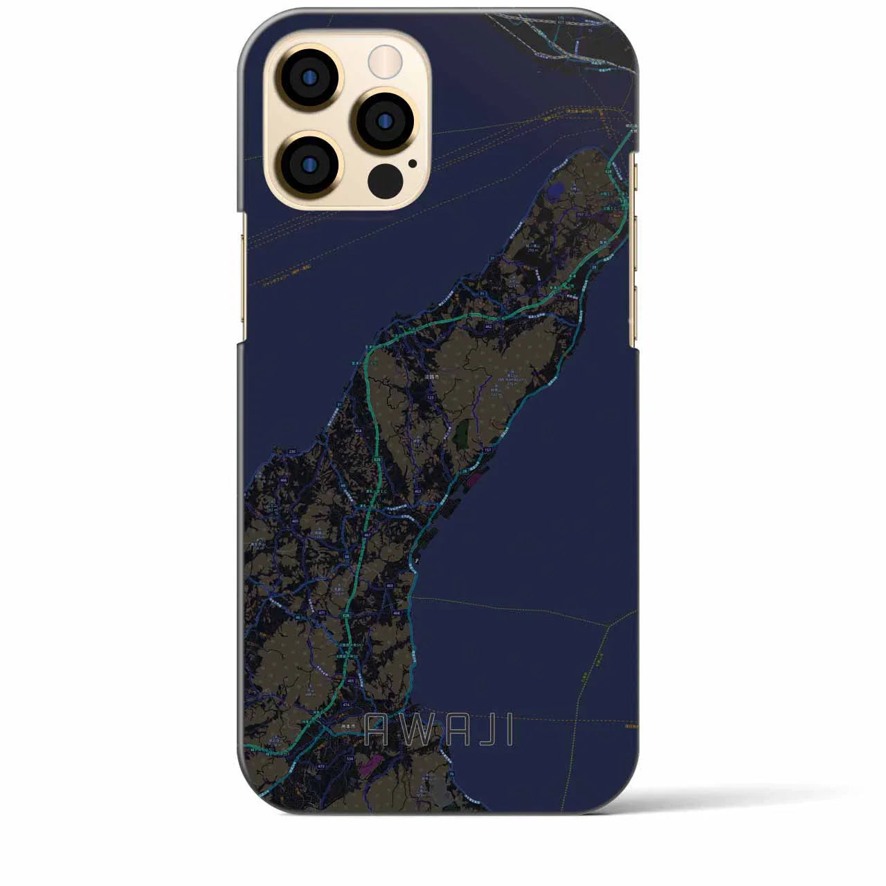 【淡路(兵庫県)】地図柄iPhoneケース(バックカバータイプ)