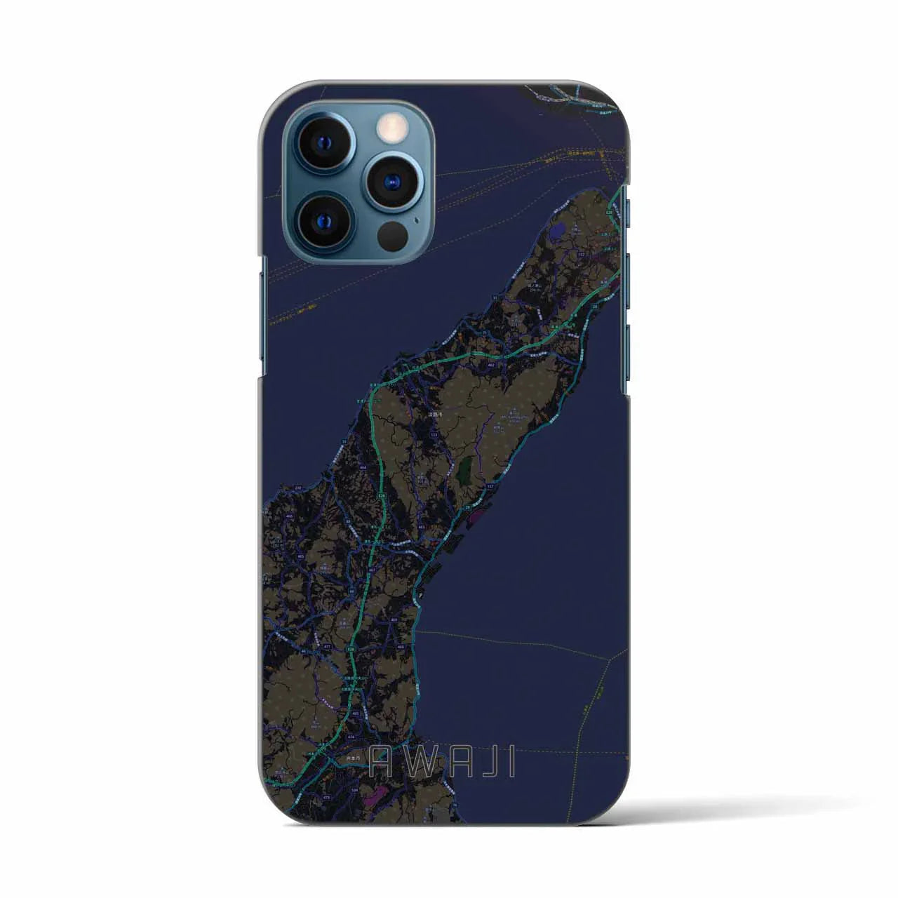 【淡路(兵庫県)】地図柄iPhoneケース(バックカバータイプ)