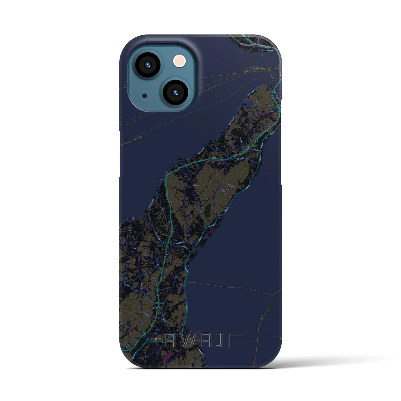 【淡路(兵庫県)】地図柄iPhoneケース(バックカバータイプ)