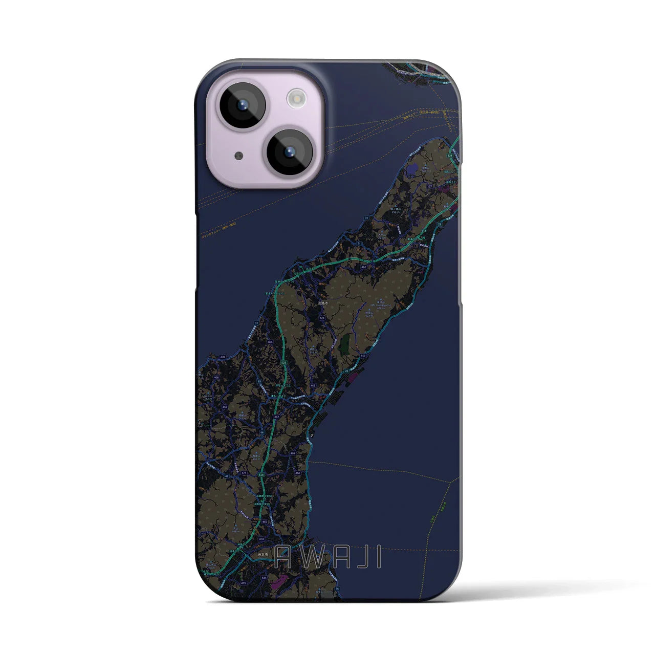 【淡路(兵庫県)】地図柄iPhoneケース(バックカバータイプ)